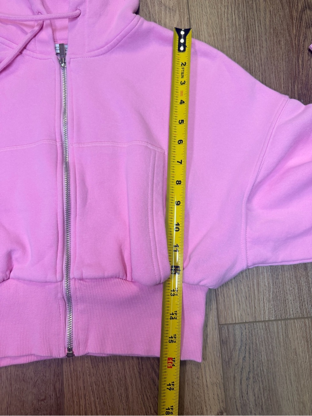 Zara Bubblegum Pink Cropped‎ Zip Hoodie Small Soft Girl Y2K Athleisure - Picture 9 of 13